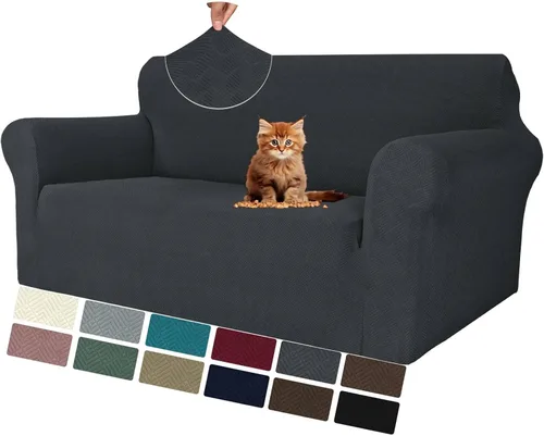 Vista 74 de MAXIJIN Funda elástica para silla con brazos, 1 pieza para sofá o silla de estar, funda antideslizante (31-46 pulgadas), protector de muebles que se