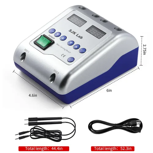Vista 4 de Tallador de cera eléctrico dental con bolígrafos dobles y 6 puntas de cera, lápices de tallado con cera para dentista, instrumento de mano