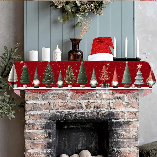 Vista 4 de Bufanda para repisa de chimenea de Navidad 178 x 43 cm, cubierta decorativa para bufanda de repisa de chimenea, decoración para la parte superior