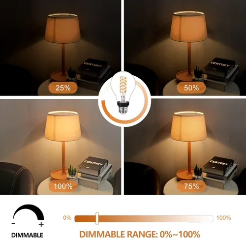 Vista 4 de Bombillas LED Edison A21 regulables, 2700 K, blanco suave, paquete