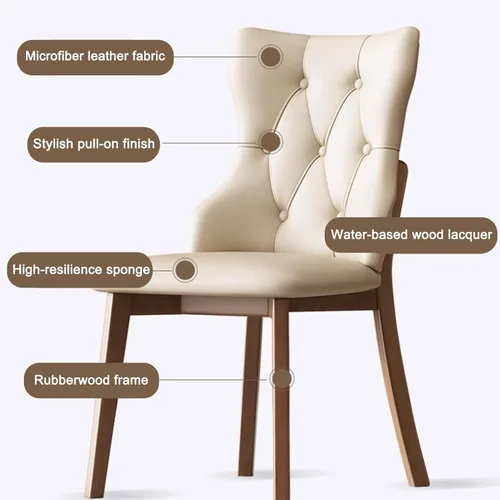 Vista 4 de Upholstered Dining Chairs Set, Modern Kitchen Dining Chairs Backrest Reading Office Desk Chair, for Living Room & Bedroom, Living Room, Home