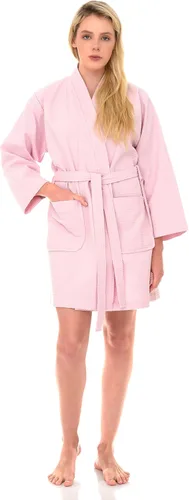 Vista 3 de TowelSelections Bata de spa corta para mujer, kimono de tejido gofre XS-3X