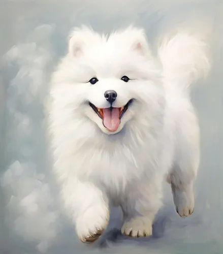Vista 10 de ZMHZMY Pintura por números DIY blanco samoyedo perro arte pintura al óleo regalo único decoración del hogar accesorios 15.7x19.7 in sin marco