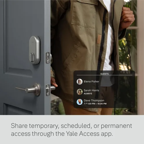 Vista 5 de Yale Approach Smart Wi-Fi Deadbolt Retrofit Smart Lock, llaves virtuales ilimitadas, control remoto de aplicaciones, entrada sin llave