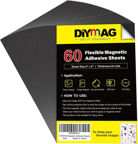 Vista 19 de DIYMAG Imanes para tarjetas de visita de 3.5 x 2 pulgadas, 45 paquetes de láminas magnéticas flexibles con adhesivo despegable y pegajoso, imán