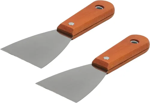 Vista 12 de Raspador de masilla de 1 pulgada, cuchillos de masilla rígidos de acero Cr-V con mango de madera, 2