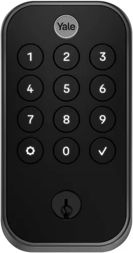Vista 2 de Yale Assure Lock 2 Touch - Cerrojo inteligente de huellas dactilares, gamuza negra Wi-Fi (paquete de 2)