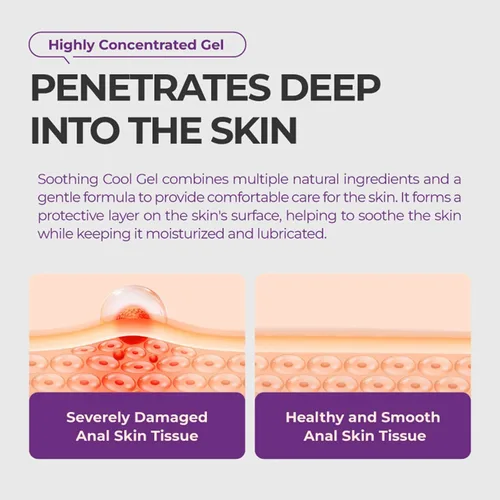 Vista 6 de Gel refrescante calmante para el cuidado de la piel anal, crema para hemorroides para picazón, hinchazón, ardor y alivio de molestias, tubo de 0.7