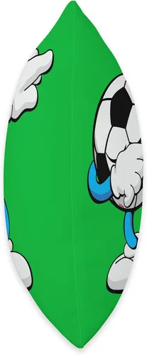 Vista 2 de Dabbing Soccer Ball Funny Cartoon for Soccer Fans Players Throw Pillow