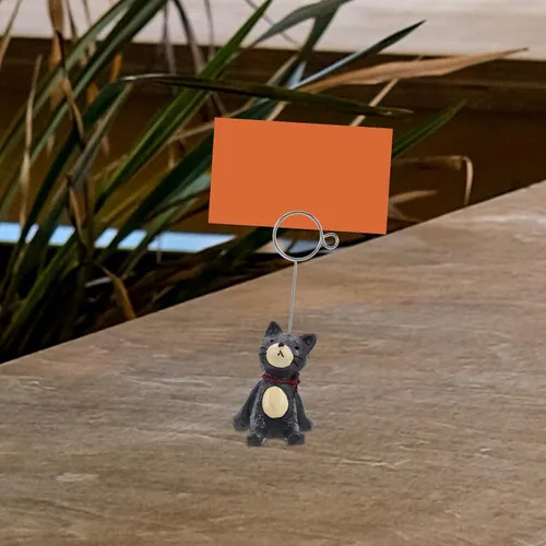 Vista 4 de NUOBESTY Soporte para notas de gato, adorno de escritorio, clip para fotos, soporte para notas, mesa, soporte para tarjetas, para oficina, hogar