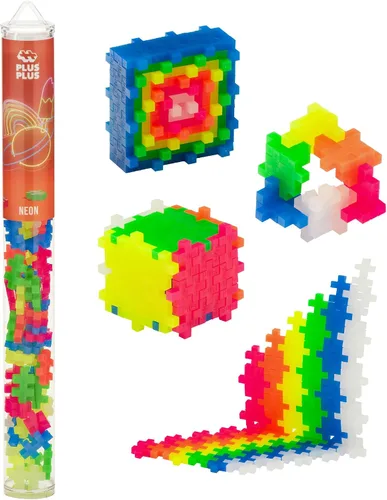 Vista 12 de Plus Plus 70 piezas de bloques de construcción entrelazados para niños, juguetes de conexión de extremo abierto, contenedor Stem para el aula, mini