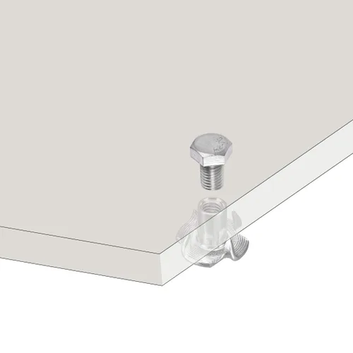Vista 5 de uxcell Tuerca en T M10 de 4 puntas para patas de mesa, escalada en roca, carpintería, para gabinetes de madera, 20