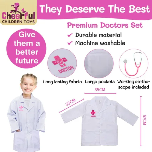 Vista 5 de Cheerful Children Toys Ropa de vestir para niños juego de disfraces y simulaciones niñas pequeñas y niños de 3 a 7 años conjunto de disfraces