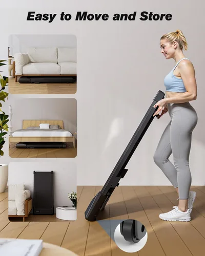 Vista 7 de SupeRun Walking Pad, Under Desk Treadmill, 3 in 1 Portable Treadmill with Remote Control LED Display, 2.5 HP Quiet Walking Jogging Machine for