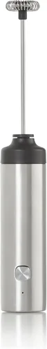 Vista 6 de AdHoc Moro - Espumador de leche Batidor eléctrico de mano Cabezal de batidor de acero inoxidable Funciona con pilas Gris Espuma perfecta