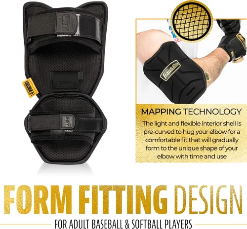 Vista 6 de Franklin Sports Guantes de Codo para Béisbol - Serie PRT para Adultos y Jóvenes + Protector de Codo para Béisbol y Sóftbol para Batear