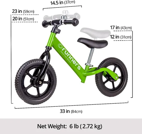 Vista 4 de Runners-Bike Bicicleta de equilibrio 'PushMee' - Bicicleta de entrenamiento ligera de primera calidad para niños pequeños y niños (sin pedales)