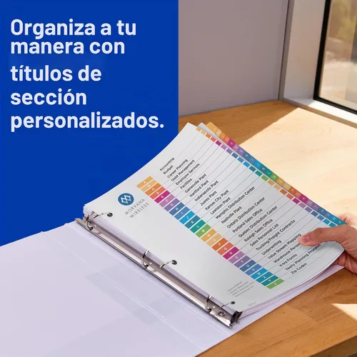 Vista 2 de Avery Índice, divisores de contenido, 26 pestalas (11125)