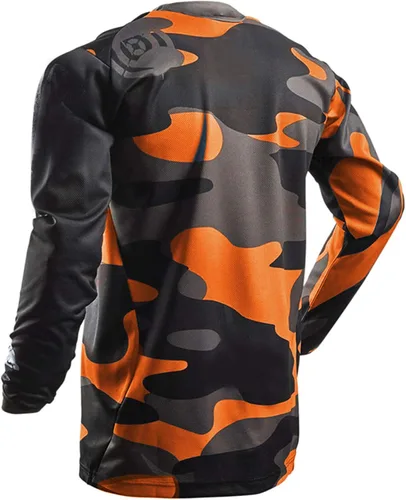 Vista 2 de Camisetas de ciclismo de montaña para hombre, manga larga, MTB Off-Road Motocross Jersey de secado rápido y absorbe la humedad