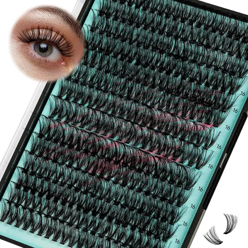 Vista 35 de Kit de Extensión de Pestañas, Kit de Racimos de Pestañas DIY 168Pcs con Pegamento de Unión y Sello Impermeable, Removedor de Pestañas para Kit