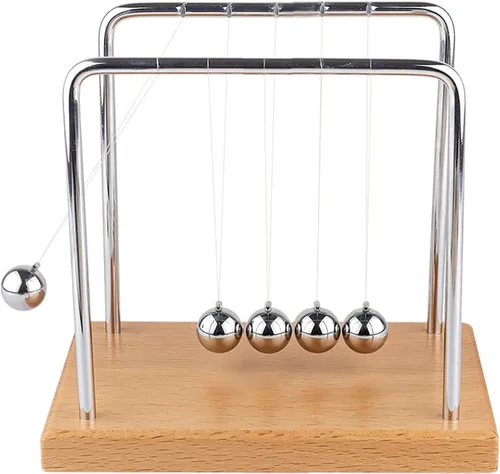 Vista 6 de Newtons Cuna de Equilibrio, Fascinante Accesorio de Física con 5 Perlas para el Hogar y la Oficina