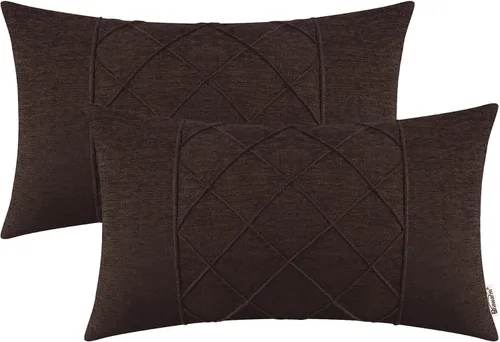 Vista 22 de BRAWARM Fundas de almohada 40x40 cm - Paquete de 2 fundas de almohada de chenilla negra, fundas de almohada de chenilla suave teñida sólida