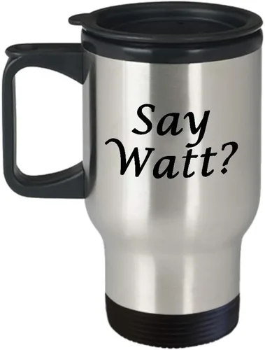 Vista 3 de Say Watt Design Electrician Gifts - Insulated Travel Mug Stainless Steel Coffee Tumbler Lineman Tradesmen Electrical Maintenance Funny Cute Gag