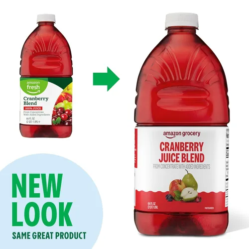 Vista 4 de Amazon Grocery, Mezcla de jugo de arándano, 64 onzas líquidas (anteriormente Amazon Fresh, el embalaje puede variar)