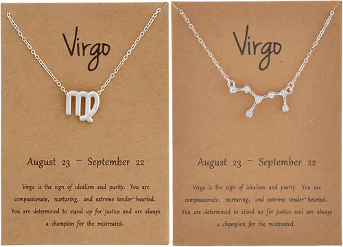 Vista 15 de Collar de escorpio Libra de 2 piezas, collar del zodiaco para mujer, collar de constelación, collar de signo de horóscopo, collares para citas