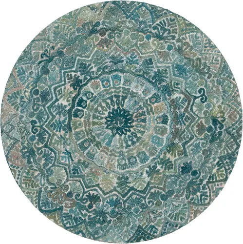 Vista 29 de SAFAVIEH Marquee Collection - Alfombra decorativa, 2 x 3 pies, beige y marfil, lana de medallón de mandala hecha a mano, ideal para zonas de alto