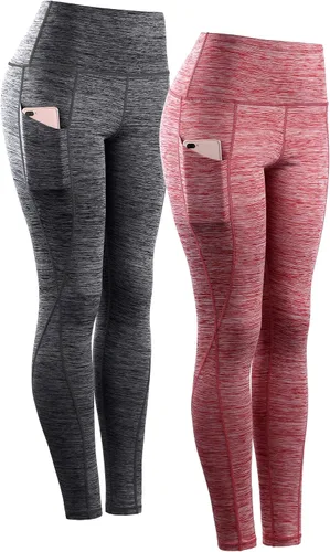 Vista 71 de Neleus calzas de yoga para mujer con bolsillo y cintura alta, para correr, con control de barriga