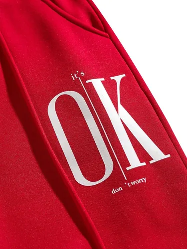 Vista 4 de GORGLITTER Pantalones deportivos apilados con letras para hombre, acampanados, con cordón en la cintura y bolsillos, Y2K