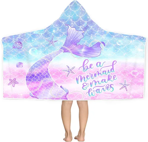 Vista 10 de Bonsai Tree Toalla de playa con capucha de tiburón para niños, toalla de baño con capucha de peces marinos frescos para niños, divertidos animales