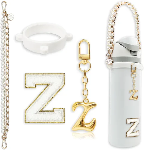 Vista 104 de Letter Handle Strap Accessories with Cute Initial Charm Compatible with Owala Water Bottle 24oz 32oz 40oz Owala Kids