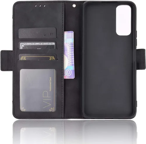 Vista 3 de Funda para Vivo Y20 2020, funda para Vivo Y20 2020 V2029 / Y20i V2027 Funda de piel sintética con tapa para Vivo Y20 2020, color negro