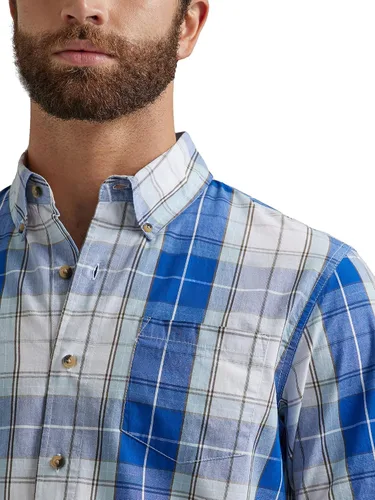 Vista 3 de Wrangler Authentics Camisa clásica a cuadros de manga corta para hombre