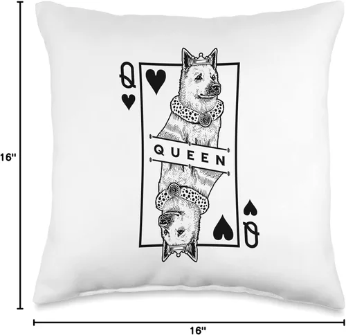 Vista 4 de Grandio Design Dog Lover Canine Friend Pet Gifts Norwegian Buhund - Almohada divertida de reina de corazones, para amantes de los perros, 16 x 16