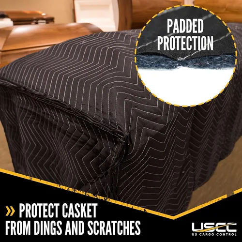 Vista 4 de US Cargo Control Funda acolchada para ataúd, almohadilla para muebles color negro y blanco para mudanza/almacenamiento, suministros esenciales