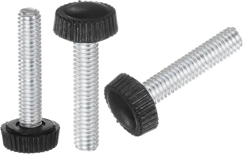 Vista 12 de uxcell 20 pomos moleteados de rosca métrica macho M4 x 0.236 in, pomos de sujeción de tornillo de pulgar, mango de plástico con perno roscado