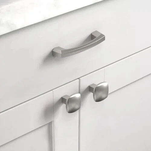 Vista 2 de Asidrama - Paquete de 2 manijas de gabinete de cocina de níquel satinado cepillado de 3 pulgadas (76 mm), tiradores de gabinete, herrajes