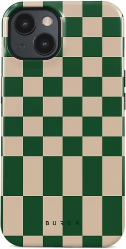 Vista 21 de BURGA-Funda p/teléfono compatible c/iPhone 14 Plus, carcasa rígida híbrida de 2 capas + Funda protectora de silicona, almendras latte a lunares