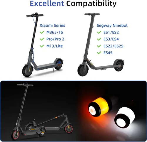 Vista 2 de ulip Extensor de manillar de scooter eléctrico, agarres de manillar de extensión-señales de giro, luces indicadoras de dirección para Xiaomi M365