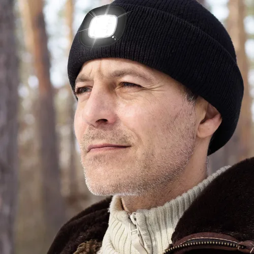 Vista 7 de Etsfmoa Gorro unisex con la luz, regalos para hombres, papá, padre, gorras recargables por USB