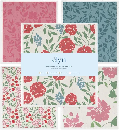 Vista 15 de ELYN Paños de cocina suecos, paños de esponja reutilizables y lavables, toallas de papel absorbentes para limpieza de cocina, platos, encimeras