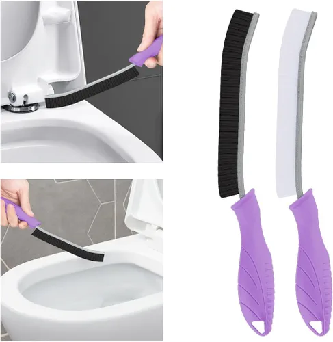 Vista 14 de Cepillo de inodoro, 2 piezas de cepillo de limpieza de baño, cepillo para fregar huecos con orificio para colgar, cepillo multifuncional de limpieza