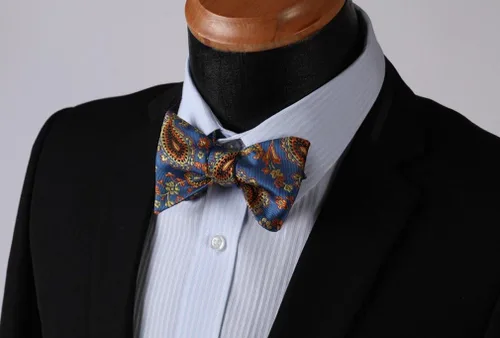Vista 15 de HISDERN Pajaritas para hombre, corbatín de cachemira para hombre, corbata de lazo y bolsillo cuadrado, juego formal de esmoquin para boda