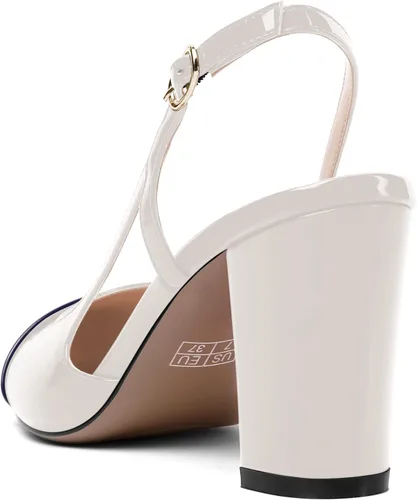 Vista 7 de Zapatos de tacón alto con hebilla de tacón alto y correa trasera sexy para mujer, diseño de club nocturno, 3.3 pulgadas