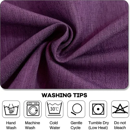 Vista 4 de AmHoo Mantel de mezcla de lino, mantel rectangular de 7.12 oz/m² con costuras y borlas para cocina, comedor, boda, bufé, 55 x 55 pulgadas