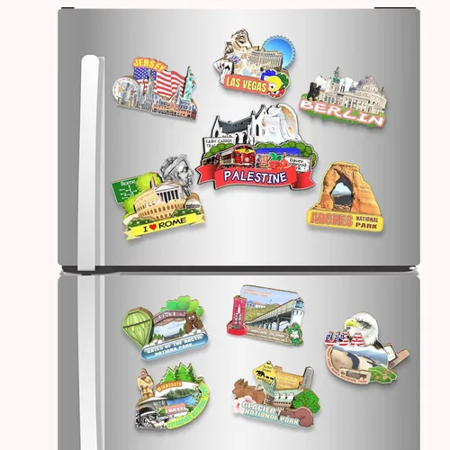 Vista 4 de Imán de nevera con imán de Palestina, Estados Unidos, 3D, monumentos, viajes, coleccionables, recuerdos, decoración hecha a mano