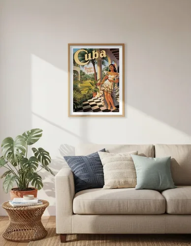 Vista 6 de Cuba - Paradise of the Tropics - Póster de viaje vintage por Kerne Erickson - Impresión artística maestra (sin marco) 6 x 9 pulgadas